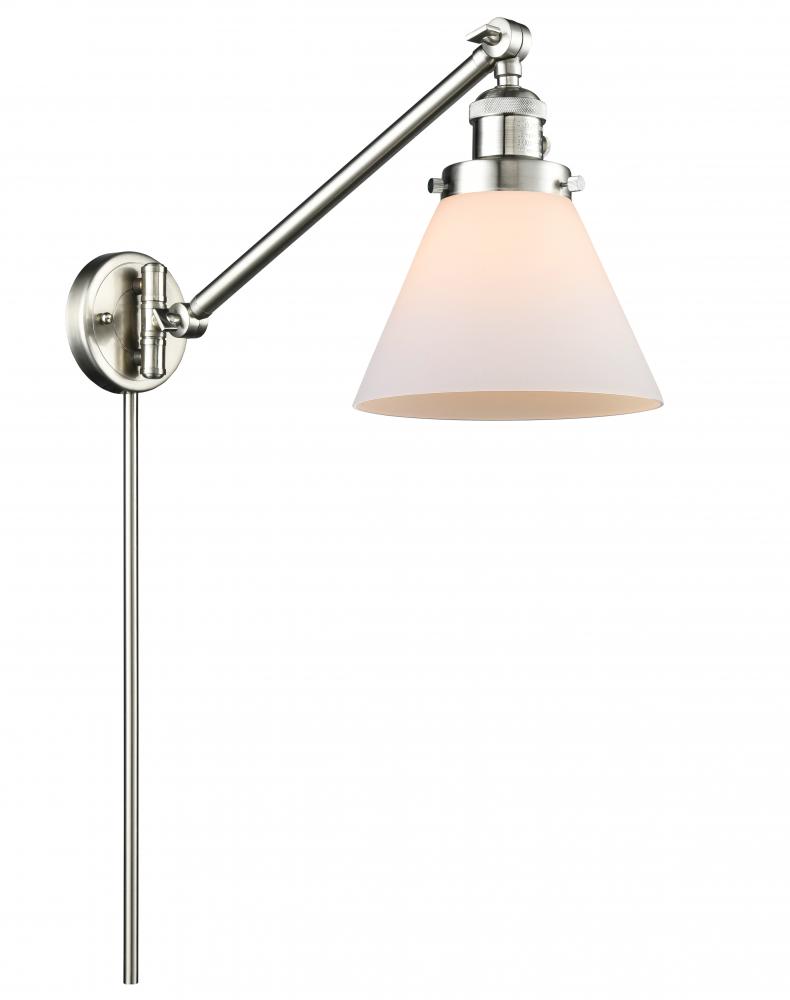 Cone - 1 Light - 8 inch - Brushed Satin Nickel - Swing Arm