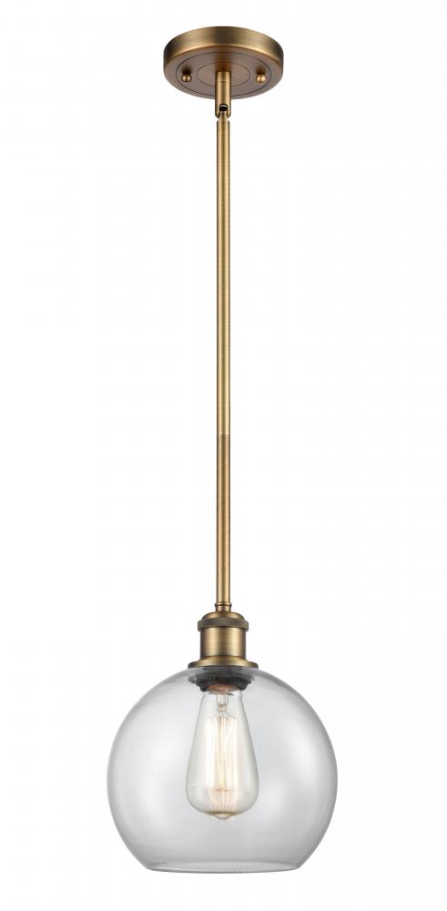 Athens - 1 Light - 8 inch - Brushed Brass - Mini Pendant