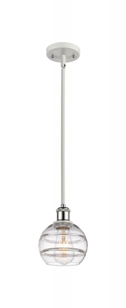 Rochester - 1 Light - 6 inch - White Polished Chrome - Mini Pendant