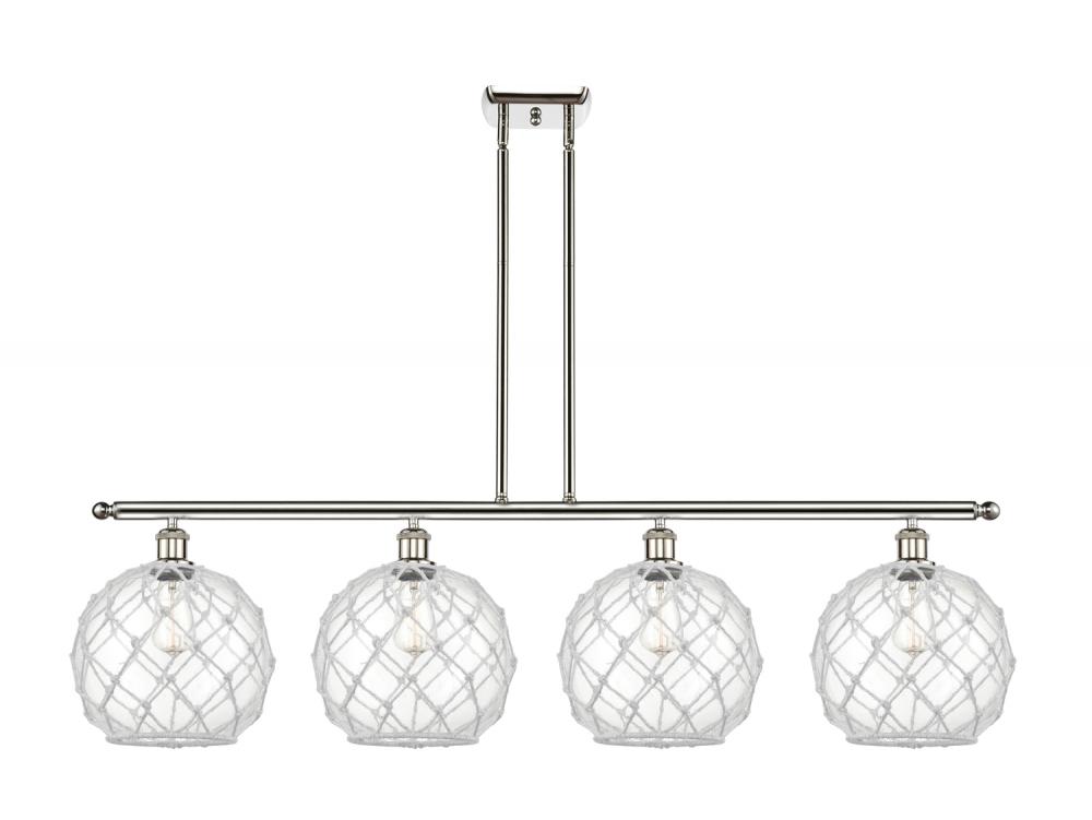 Farmhouse Rope - 4 Light - 48 inch - Polished Nickel - Cord hung - Island Light