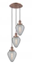 Innovations Lighting 113F-3P-AC-G165 - Geneseo - 3 Light - 13 inch - Antique Copper - Cord hung - Multi Pendant