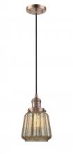 Innovations Lighting 201C-AC-G146-LED - Chatham - 1 Light - 7 inch - Antique Copper - Cord hung - Mini Pendant