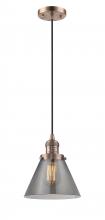 Innovations Lighting 201C-AC-G43-LED - Cone - 1 Light - 8 inch - Antique Copper - Cord hung - Mini Pendant