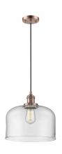 Innovations Lighting 201C-AC-G72-L - Bell - 1 Light - 12 inch - Antique Copper - Cord hung - Mini Pendant