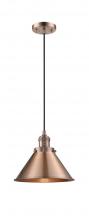 Innovations Lighting 201C-AC-M10-AC-LED - Briarcliff - 1 Light - 10 inch - Antique Copper - Cord hung - Mini Pendant