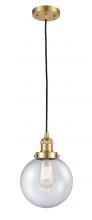 Innovations Lighting 201C-SG-G204-8-LED - Beacon - 1 Light - 8 inch - Satin Gold - Cord hung - Mini Pendant