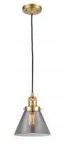 Innovations Lighting 201C-SG-G43-LED - Cone - 1 Light - 8 inch - Satin Gold - Cord hung - Mini Pendant