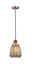 Innovations Lighting 201CSW-AC-G146-LED - Chatham - 1 Light - 7 inch - Antique Copper - Cord hung - Mini Pendant