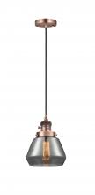 Innovations Lighting 201CSW-AC-G173-LED - Fulton - 1 Light - 7 inch - Antique Copper - Cord hung - Mini Pendant