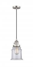 Innovations Lighting 201CSW-SN-G182-LED - Canton - 1 Light - 6 inch - Brushed Satin Nickel - Cord hung - Mini Pendant