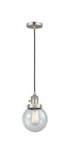 Innovations Lighting 201CSW-SN-G204-6-LED - Beacon - 1 Light - 6 inch - Brushed Satin Nickel - Cord hung - Mini Pendant