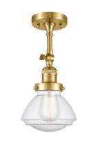 Innovations Lighting 201F-SG-G324-LED - Olean - 1 Light - 7 inch - Satin Gold - Semi-Flush Mount