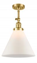 Innovations Lighting 201F-SG-G41-L-LED - Cone - 1 Light - 12 inch - Satin Gold - Semi-Flush Mount