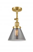 Innovations Lighting 201F-SG-G43-LED - Cone - 1 Light - 8 inch - Satin Gold - Semi-Flush Mount