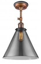 Innovations Lighting 201FBP-ACBK-G43-L - Cone - 1 Light - 12 inch - Antique Copper - Semi-Flush Mount