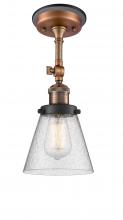 Innovations Lighting 201FBP-ACBK-G64 - Cone - 1 Light - 6 inch - Antique Copper - Semi-Flush Mount