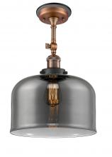 Innovations Lighting 201FBP-ACBK-G73-L - Bell - 1 Light - 12 inch - Antique Copper - Semi-Flush Mount