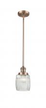 Innovations Lighting 201S-AC-G302-LED - Colton - 1 Light - 6 inch - Antique Copper - Stem Hung - Mini Pendant