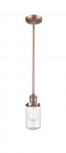 Innovations Lighting 201S-AC-G314-LED - Dover - 1 Light - 5 inch - Antique Copper - Stem Hung - Mini Pendant