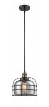 Innovations Lighting 201S-BAB-G73-CE - Bell Cage - 1 Light - 9 inch - Black Antique Brass - Stem Hung - Mini Pendant