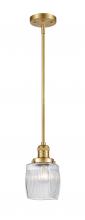 Innovations Lighting 201S-SG-G302-LED - Colton - 1 Light - 6 inch - Satin Gold - Stem Hung - Mini Pendant