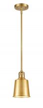 Innovations Lighting 201S-SG-M9-SG-LED - Addison - 1 Light - 5 inch - Satin Gold - Stem Hung - Mini Pendant