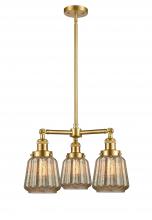 Innovations Lighting 207-SG-G146-LED - Chatham - 3 Light - 24 inch - Satin Gold - Stem Hung - Chandelier