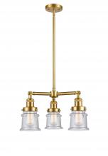 Innovations Lighting 207-SG-G184S-LED - Canton - 3 Light - 18 inch - Satin Gold - Stem Hung - Chandelier