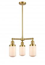 Innovations Lighting 207-SG-G311-LED - Dover - 3 Light - 17 inch - Satin Gold - Stem Hung - Chandelier