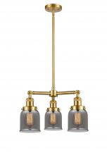 Innovations Lighting 207-SG-G53-LED - Bell - 3 Light - 19 inch - Satin Gold - Stem Hung - Chandelier