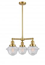 Innovations Lighting 207-SG-G534-LED - Oxford - 3 Light - 20 inch - Satin Gold - Stem Hung - Chandelier