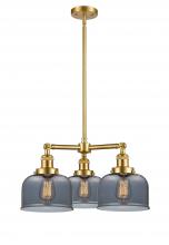 Innovations Lighting 207-SG-G73-LED - Bell - 3 Light - 22 inch - Satin Gold - Stem Hung - Chandelier