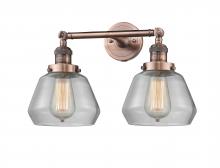 Innovations Lighting 208-AC-G172-LED - Fulton - 2 Light - 17 inch - Antique Copper - Bath Vanity Light