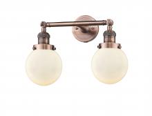 Innovations Lighting 208-AC-G201-6-LED - Beacon - 2 Light - 17 inch - Antique Copper - Bath Vanity Light