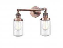 Innovations Lighting 208-AC-G314-LED - Dover - 2 Light - 14 inch - Antique Copper - Bath Vanity Light