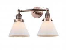 Innovations Lighting 208-AC-G41-LED - Cone - 2 Light - 18 inch - Antique Copper - Bath Vanity Light