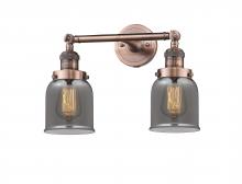 Innovations Lighting 208-AC-G53-LED - Bell - 2 Light - 16 inch - Antique Copper - Bath Vanity Light