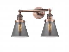 Innovations Lighting 208-AC-G63-LED - Cone - 2 Light - 16 inch - Antique Copper - Bath Vanity Light