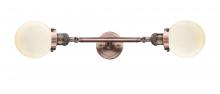 Innovations Lighting 208L-AC-G201-6-LED - Beacon - 2 Light - 6 inch - Antique Copper - Bath Vanity Light