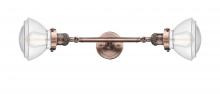 Innovations Lighting 208L-AC-G322-LED - Olean - 2 Light - 7 inch - Antique Copper - Bath Vanity Light