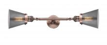 Innovations Lighting 208L-AC-G63-LED - Cone - 2 Light - 6 inch - Antique Copper - Bath Vanity Light