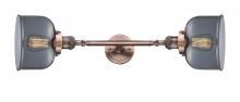 Innovations Lighting 208L-AC-G73 - Bell - 2 Light - 8 inch - Antique Copper - Bath Vanity Light