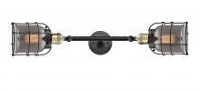 Innovations Lighting 208L-BAB-G53-CE - Bell Cage - 2 Light - 6 inch - Black Antique Brass - Bath Vanity Light