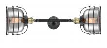 Innovations Lighting 208L-BAB-G73-CE - Bell Cage - 2 Light - 9 inch - Black Antique Brass - Bath Vanity Light