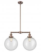 Innovations Lighting 209-AC-G204-12-LED - Beacon - 2 Light - 27 inch - Antique Copper - Stem Hung - Island Light