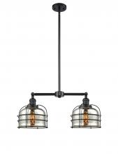 Innovations Lighting 209-BK-G78-CE-LED - Bell Cage - 2 Light - 24 inch - Matte Black - Stem Hung - Island Light