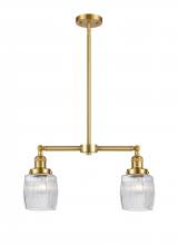 Innovations Lighting 209-SG-G302-LED - Colton - 2 Light - 22 inch - Satin Gold - Stem Hung - Island Light