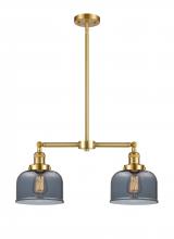 Innovations Lighting 209-SG-G73-LED - Bell - 2 Light - 21 inch - Satin Gold - Stem Hung - Island Light