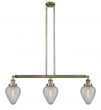 Innovations Lighting 213-AB-G165-LED - Geneseo - 3 Light - 38 inch - Antique Brass - Stem Hung - Island Light