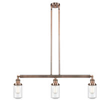 Innovations Lighting 213-AC-G314-LED - Dover - 3 Light - 37 inch - Antique Copper - Stem Hung - Island Light